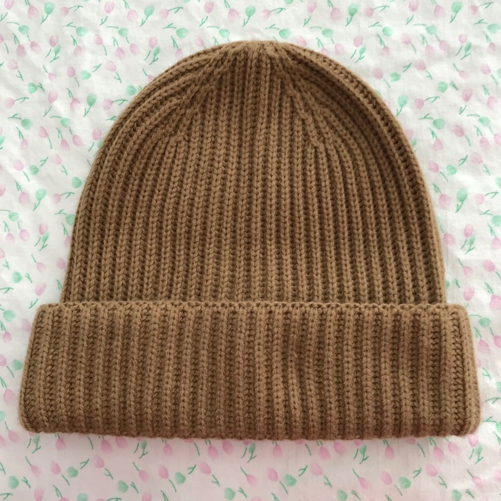 ETEREO Unisex Taupe Winter Beanie Hat Brown Acrylic Ribbed